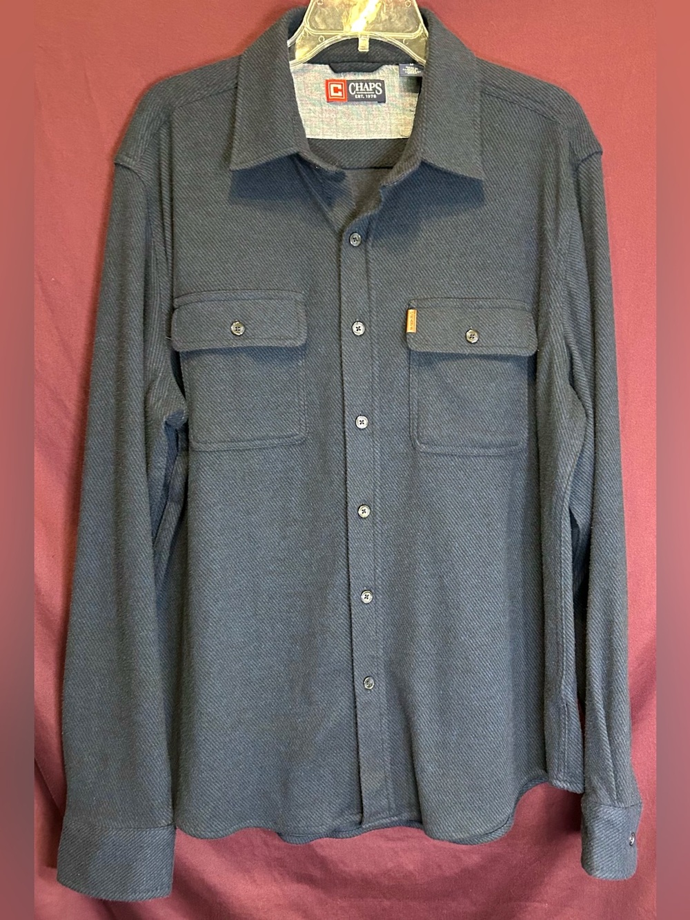 Chaps Men's Dark Blue Button-Front Shirt
